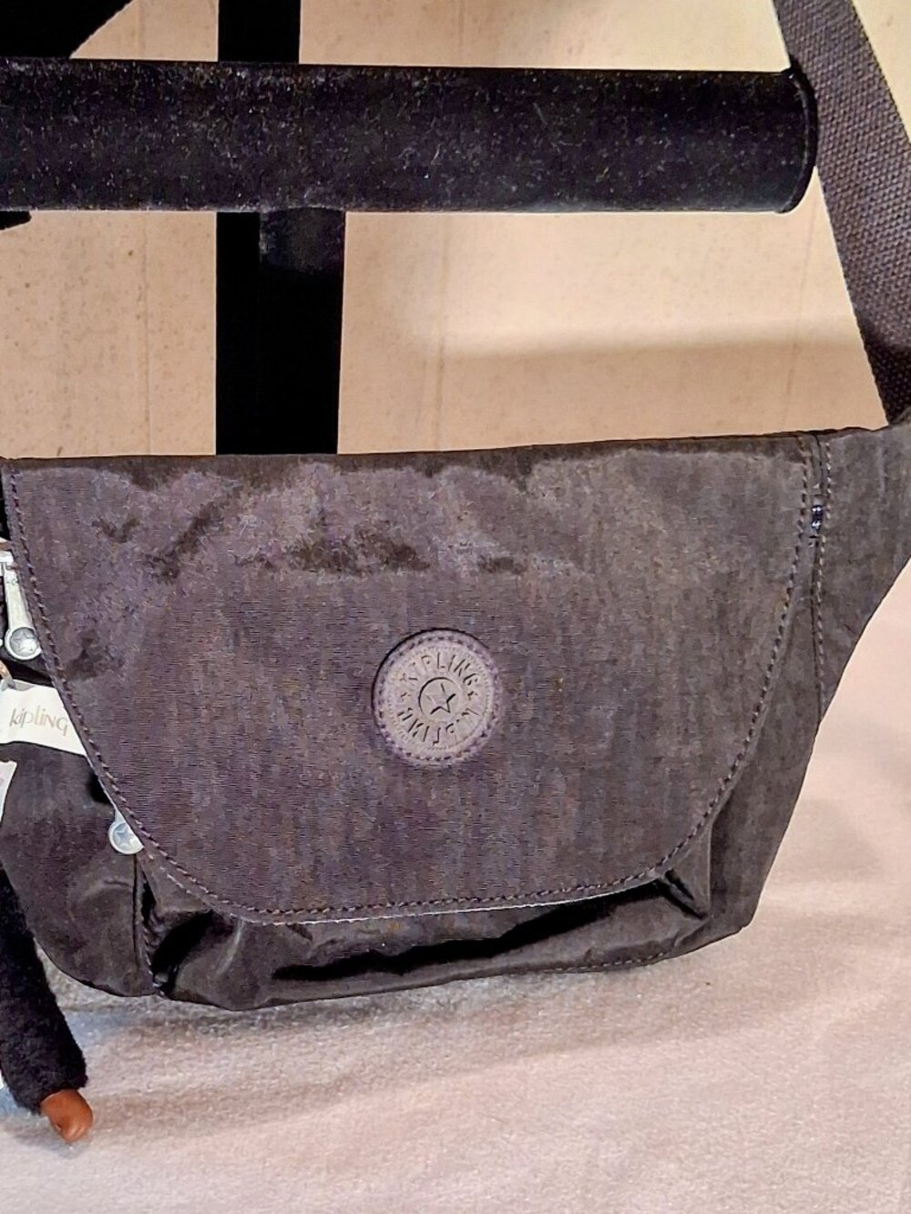 Kipling Arvin Waist Pack Fanny Pack Black Tonal Monkey Charm 10X7X1.5
